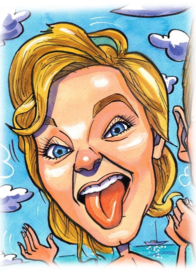 Caricature of a girl by caricature artist Spratti