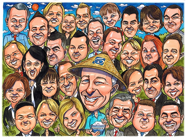 Group caricature of real estate team